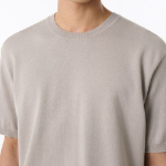 Washable Supima Cotton Crew Neck Short-Sleeve Knit [Mushroom]