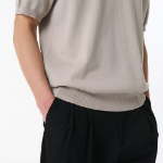 Washable Supima Cotton Crew Neck Short-Sleeve Knit [Mushroom]