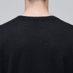 Merino Wool Blend High Gauge Crew Neck Knit [Black]
