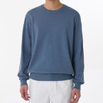 Washable Supima Cotton Crew Neck Knit [Blue Grey]