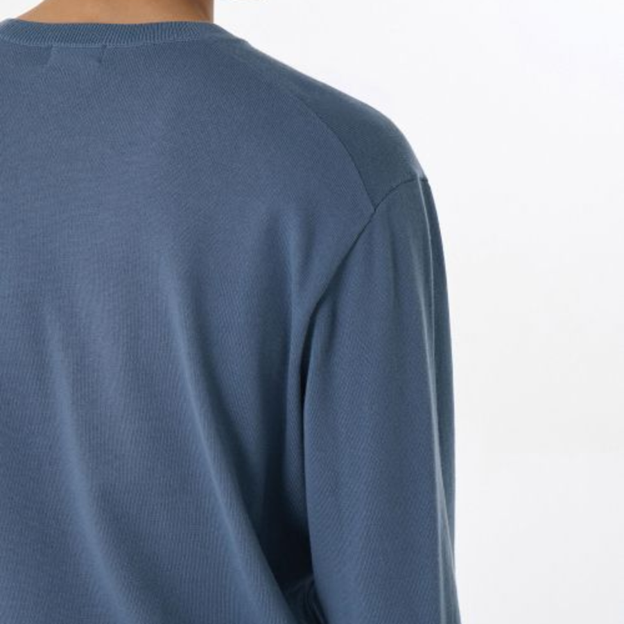Washable Supima Cotton Crew Neck Knit [Blue Grey]