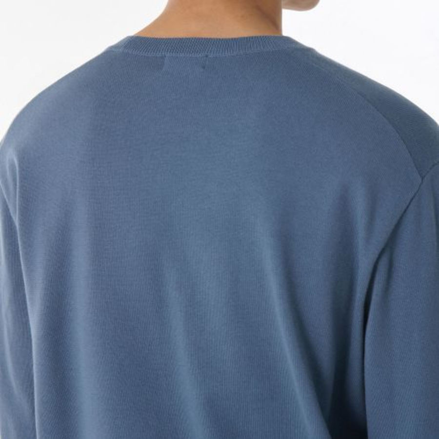 Washable Supima Cotton Crew Neck Knit [Blue Grey]