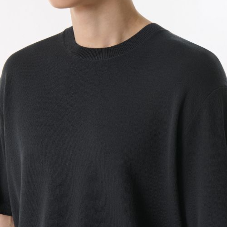 Cool Touch Crew Neck Short-Sleeve Knit [Dark Grey]