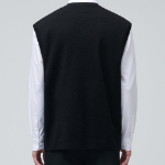 Lambswool Crew Neck Knit Vest [Black]