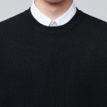 Lambswool Crew Neck Knit Vest [Black]