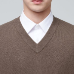 Lambswool V-Neck Knit Vest [Mocha]