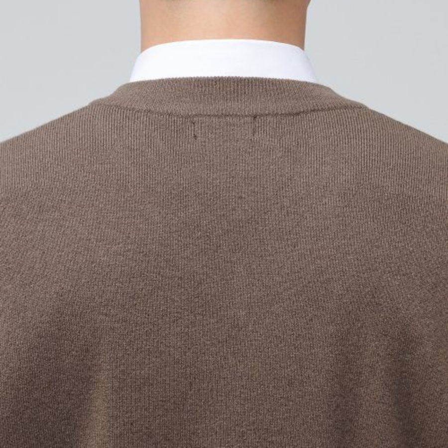 Lambswool V-Neck Knit Vest [Mocha]