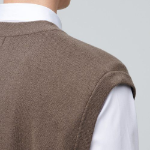 Lambswool V-Neck Knit Vest [Mocha]