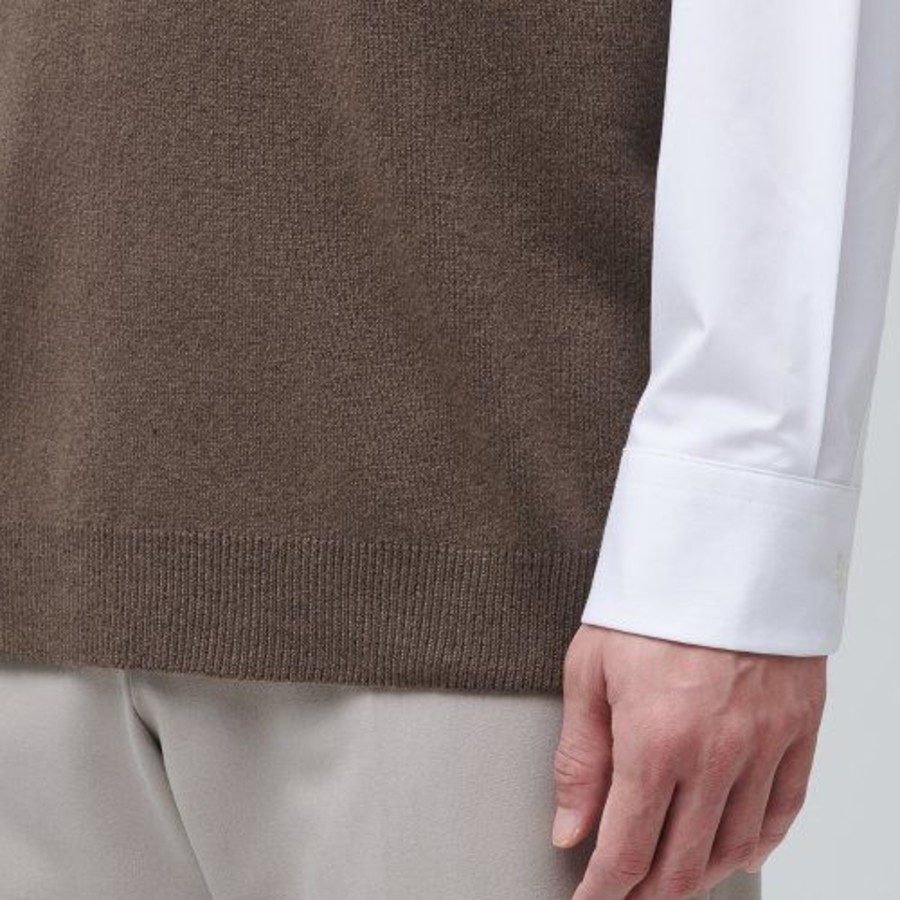 Lambswool V-Neck Knit Vest [Mocha]