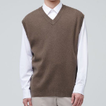 Lambswool V-Neck Knit Vest – Mocha (2100449)