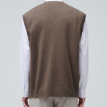 Lambswool V-Neck Knit Vest – Mocha (2100449)