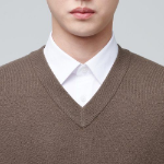 Lambswool V-Neck Knit Vest – Mocha (2100449)