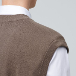 Lambswool V-Neck Knit Vest – Mocha (2100449)