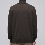 Merino Wool Blend High Gauge Turtleneck Knit [Dark Brown]