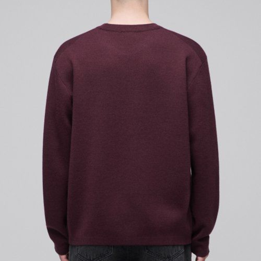 Minimal Crew Neck Knit [Burgundy]