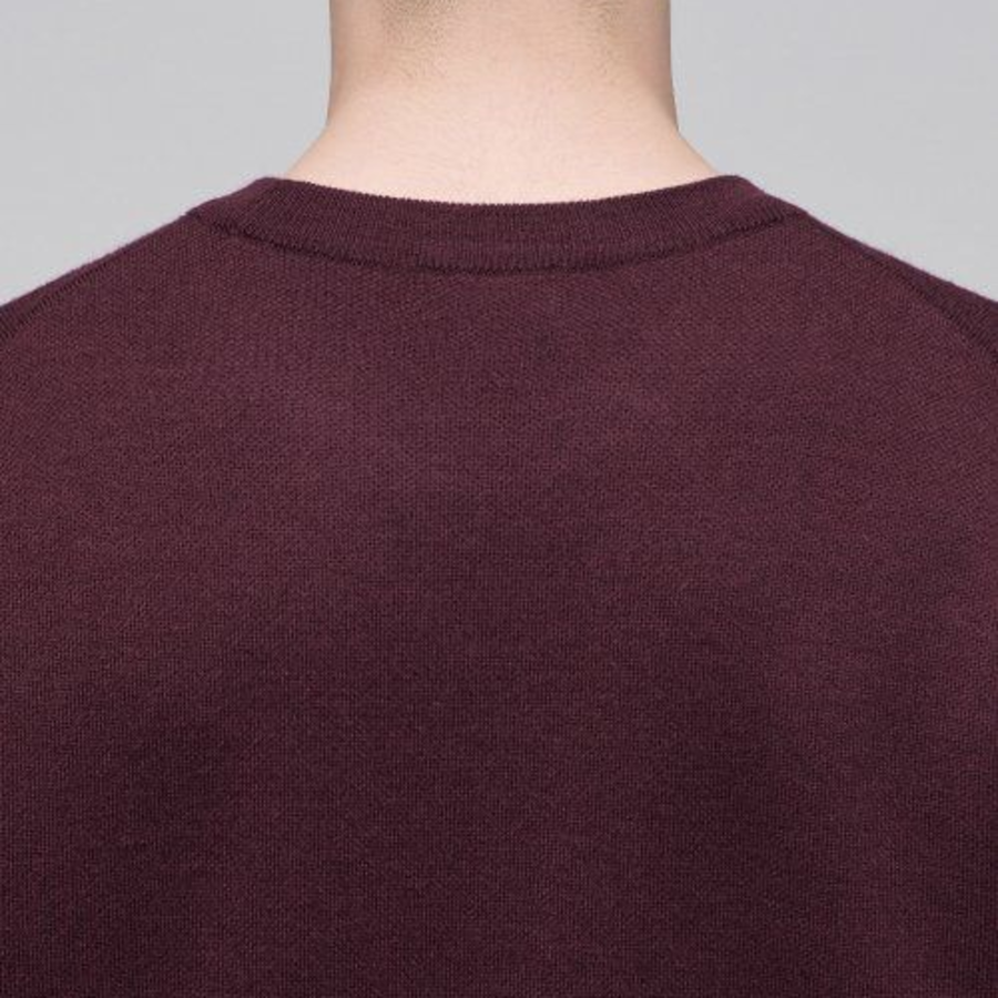 Minimal Crew Neck Knit [Burgundy]