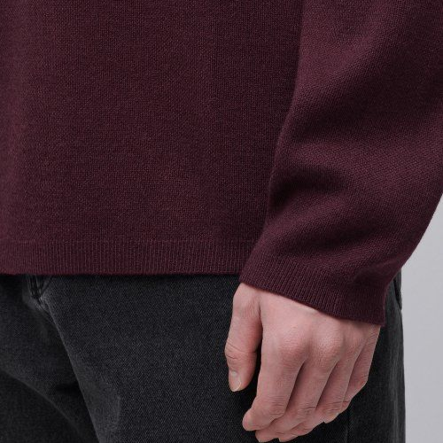 Minimal Crew Neck Knit [Burgundy]