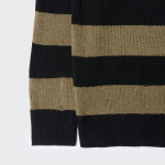 90s Grunge Stripe Crew Neck Knit [Beige/Black]