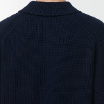 Cotton Ribbed Collared Knit [Navy]
