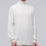Merino Wool Blend High Gauge Turtleneck Knit [Ivory]