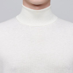 Merino Wool Blend High Gauge Turtleneck Knit [Ivory]
