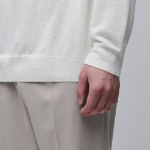 Merino Wool Blend High Gauge Turtleneck Knit [Ivory]
