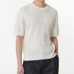 Crochet Crew Neck Short Sleeve Knit [Ivory]