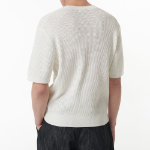 Crochet Crew Neck Short Sleeve Knit [Ivory]