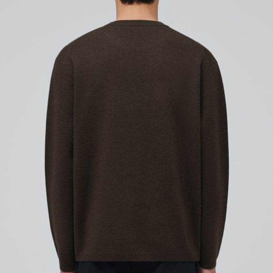 Minimal Crew Neck Knit [Brown]