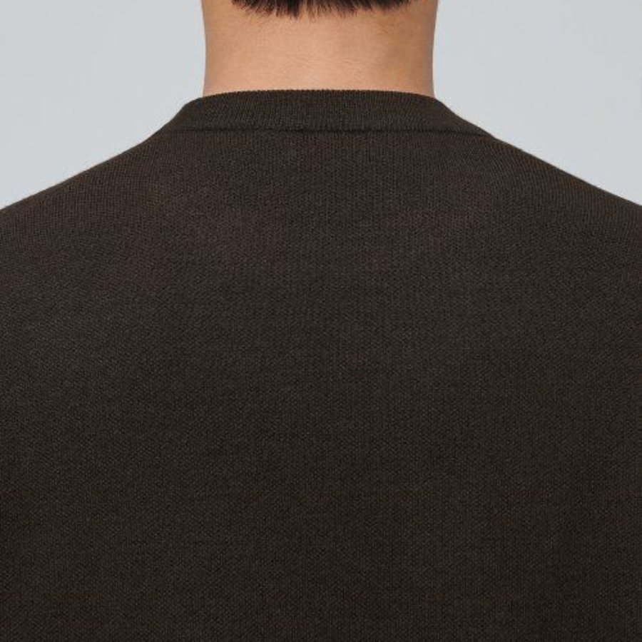 Minimal Crew Neck Knit [Brown]