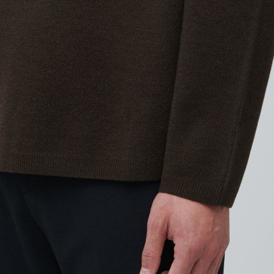 Minimal Crew Neck Knit [Brown]
