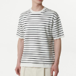 Stripe Crew Neck Short Sleeve Knit [White/Black]