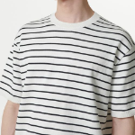 Stripe Crew Neck Short Sleeve Knit [White/Black]