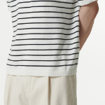 Stripe Crew Neck Short Sleeve Knit [White/Black]