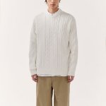 Cotton Cable Crew Neck Knit [Ivory]