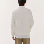 Cotton Cable Crew Neck Knit [Ivory]