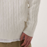 Cotton Cable Crew Neck Knit [Ivory]