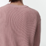 Cotton Ribbed Crew Neck Knit [Desert Pink]