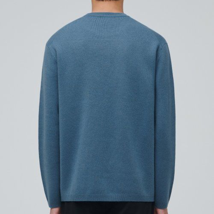 Minimal Crew Neck Knit [Dusty Blue]