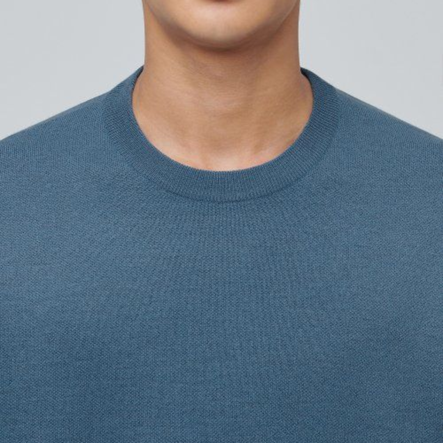 Minimal Crew Neck Knit [Dusty Blue]
