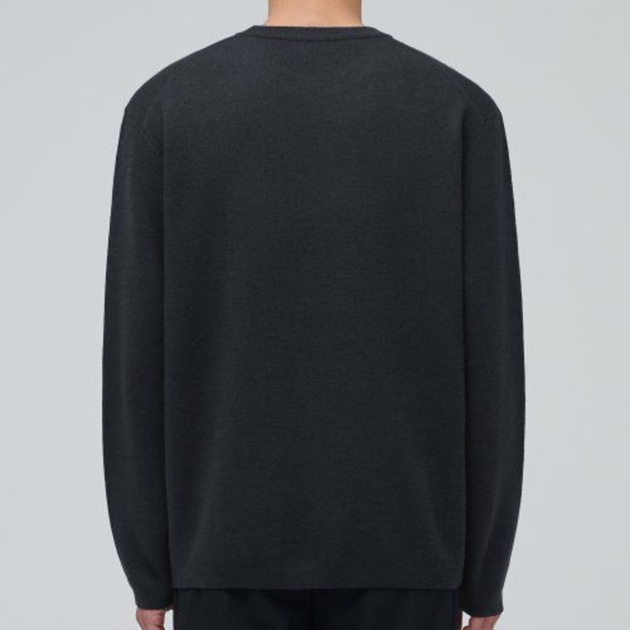 Minimal Crew Neck Knit [Dark Grey]