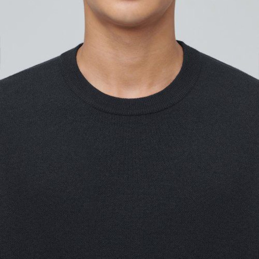 Minimal Crew Neck Knit [Dark Grey]