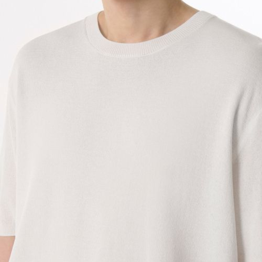 Cool Touch Crew Neck Short Sleeve Knit [Ivory]