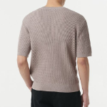 Crochet Crew Neck Short Sleeve Knit [Mushroom]
