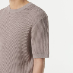 Crochet Crew Neck Short Sleeve Knit [Mushroom]