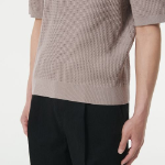 Crochet Crew Neck Short Sleeve Knit [Mushroom]