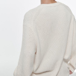 Cotton Ribbed Crew Neck Knit [Cream]