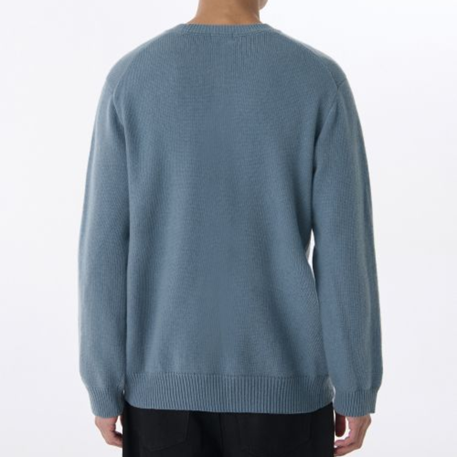 Essential Crew Neck Knit [Blue Gray]