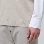 Lambswool V-Neck Knit Vest – Mushroom