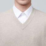 Lambswool V-Neck Knit Vest [Mushroom]